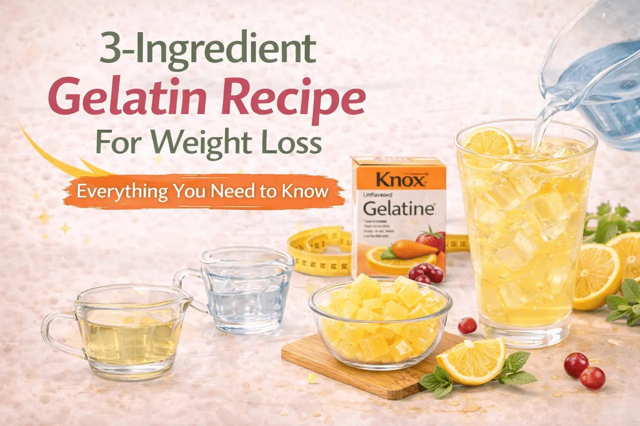 3-ingredient gelatin recipe for weight loss in a clear glass